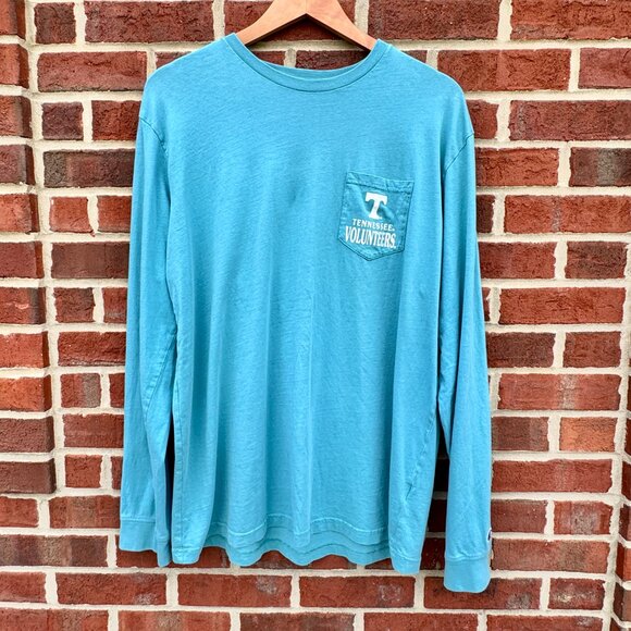 TN Vols Pocket Tee XL Teal Blue Dog Beetle Bus Graphic Collegiate - Picture 3 of 10